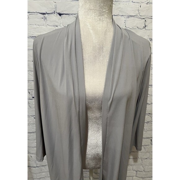Susan Graver QVC Women’s Stretch Open Gray Long Sleeve Cardigan Size Large - Picture 2 of 7